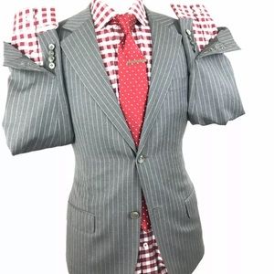 GUCCI TOM FORD MENS GREY STRIPED SLIM FIT SURGEON